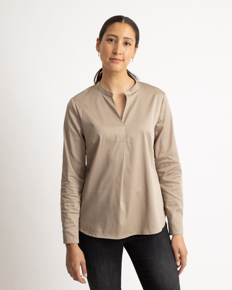 Blusenshirt_taupe_422036_Agnes LEGERE TUNIKABLUSE
