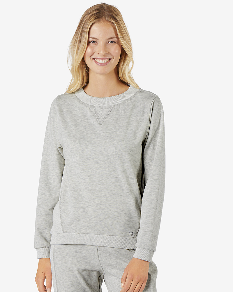 Sweatshirt_grau_meliert_411100_Inez_Variante SWEATSHIRT IM MATERIALMIX