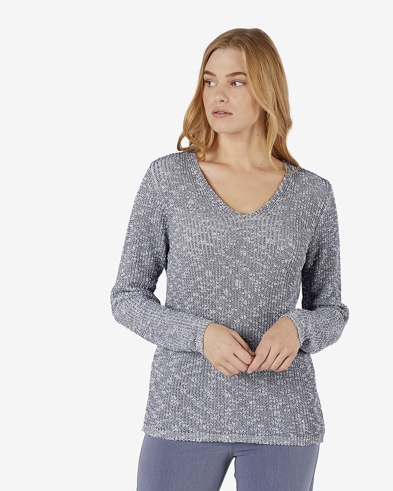Pulli_blau_natur_meliert_411104_Sina_Variante NACHHALTIGER GROBSTRICKPULLI