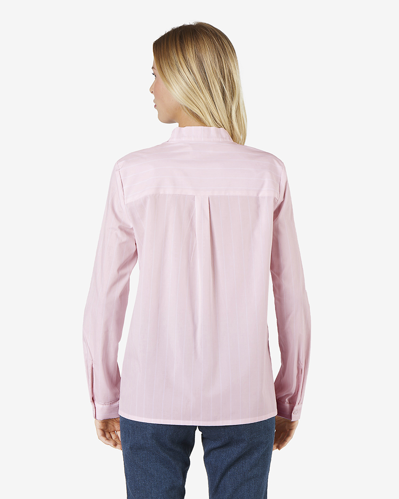 Bluse_rose_gestreift_hinten_411031_Paola GERADE STREIFENBLUSE