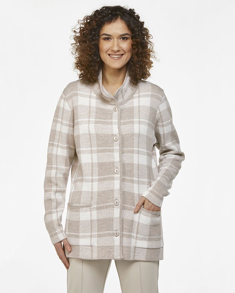 KARO-STRICKJACKE IN 2 FARBEN