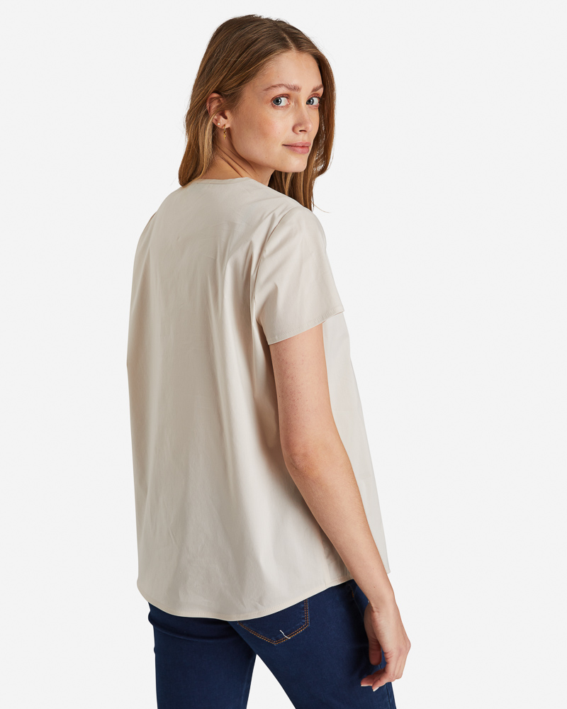 Stretchbluse_sand_hinten_412041_Tosca LEICHTE STRETCHBLUSE