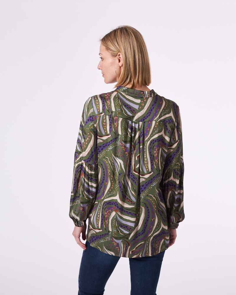 GEMUSTERTE LONGBLUSE GEMUSTERTE LONGBLUSE