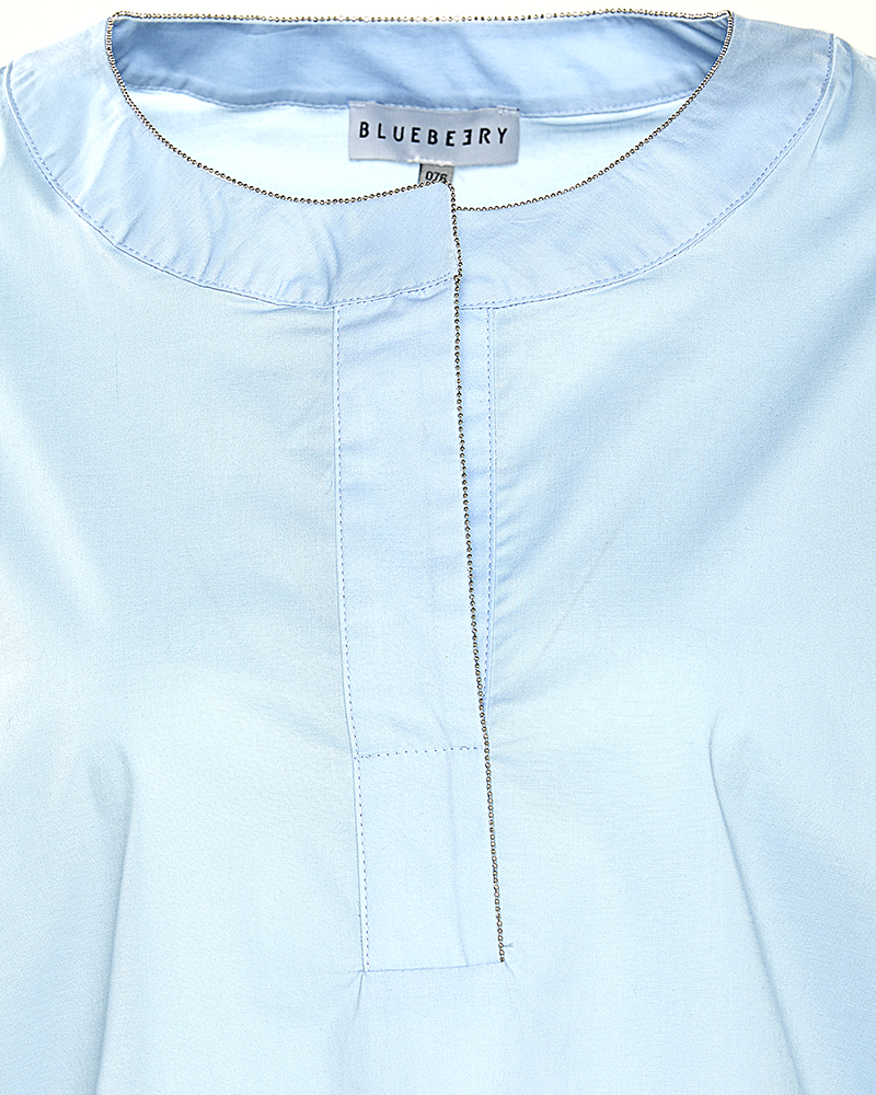 403037_Caracas_Buluse-blau BLUSE MIT RUNDHALS-AUSSCHNITT