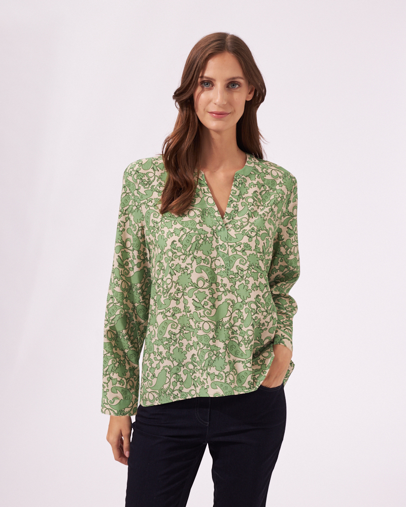 TUNIKABLUSE AUS VISKOSE