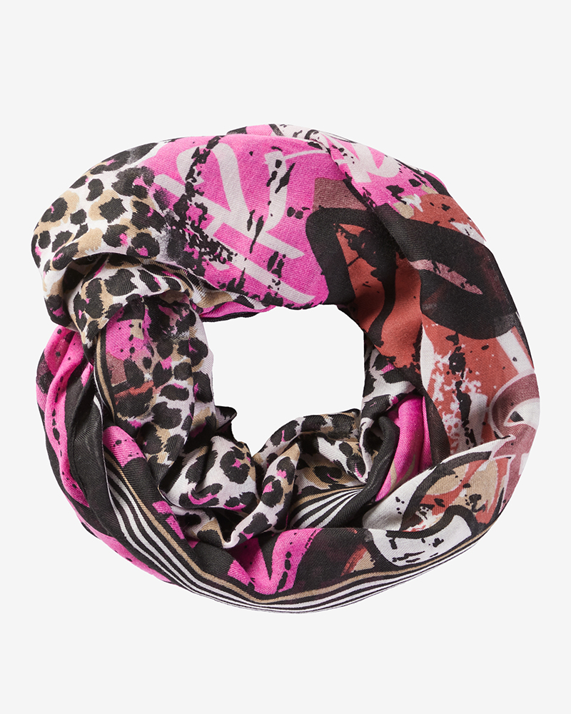 Tuch_pink_gemustert_421063 FARBENFROHER LOOP-SCHAL