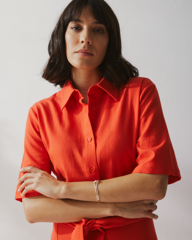 KLEID AUS LEINEN-MIX