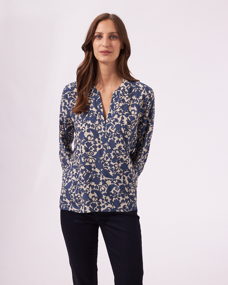 TUNIKABLUSE AUS VISKOSE