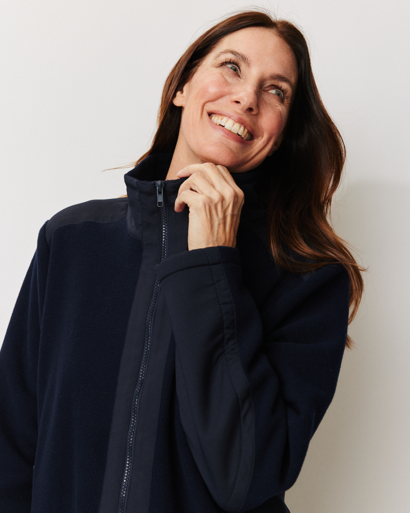 Fleecejacke mit Stehkragen