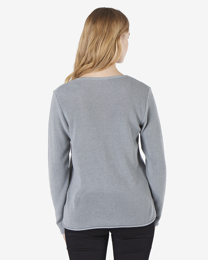 Pulli_grau_melange_421165_Fancy_411150_hinten BASIC-PULLI IN 4 FARBEN