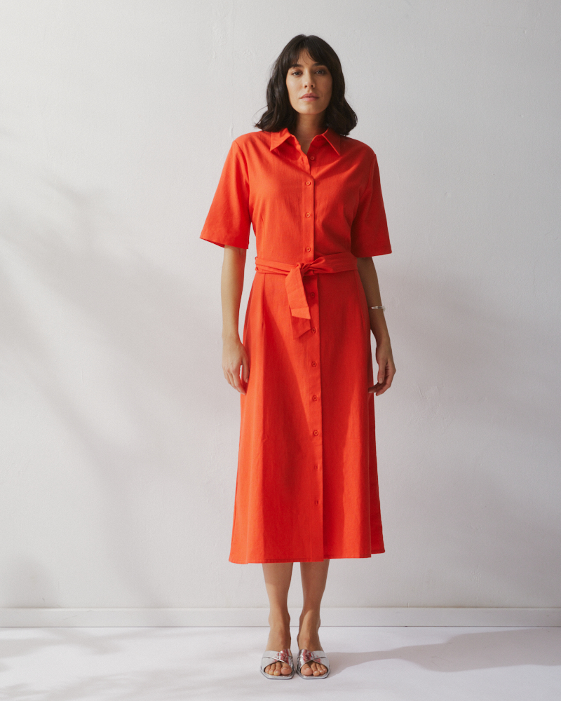 KLEID AUS LEINEN-MIX