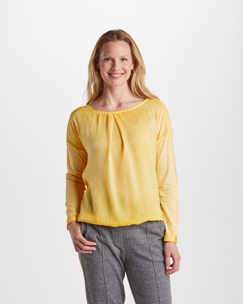 BLUSE IM MATERIALMIX