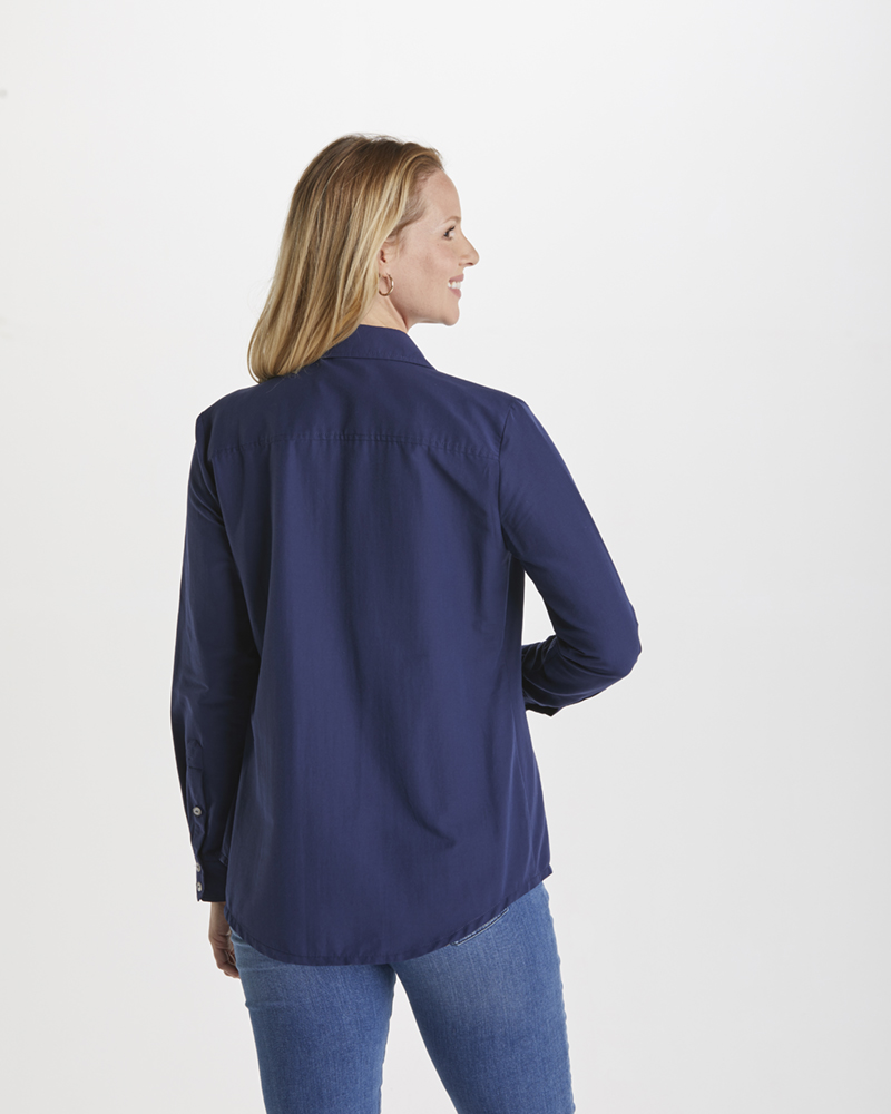 Bluse_marine_421158_Sybille_vorn BASIC-HEMDBLUSE IN 4 FARBEN