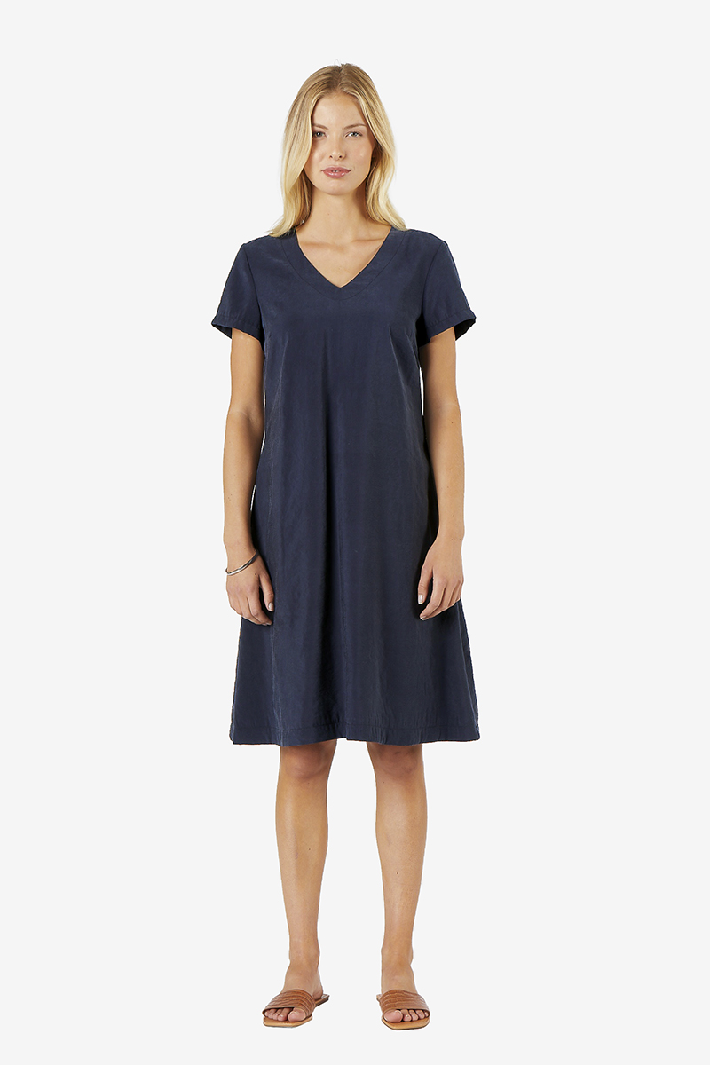 Kleid_marine_411026_Mariel KLEID AUS VISKOSE-CRASHMATERIAL