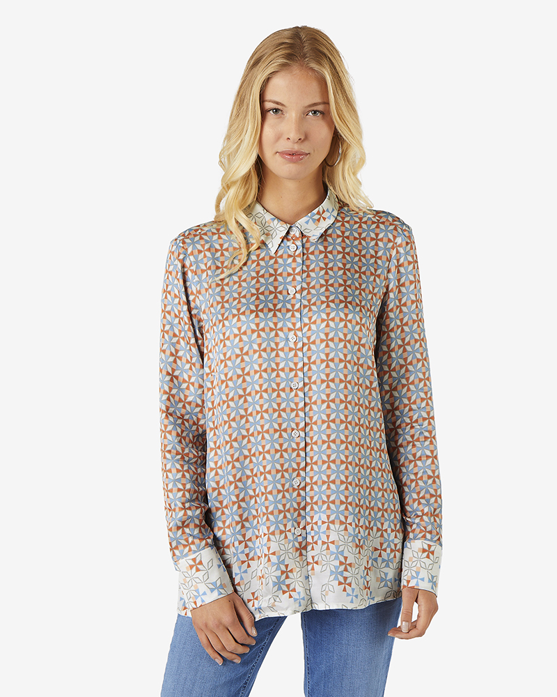 Bluse_gemustert_411053_Farah BLUSE AUS VISKOSE