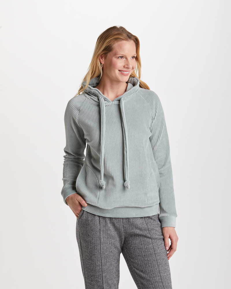 KAPUZENPULLI AUS STRETCH-CORD