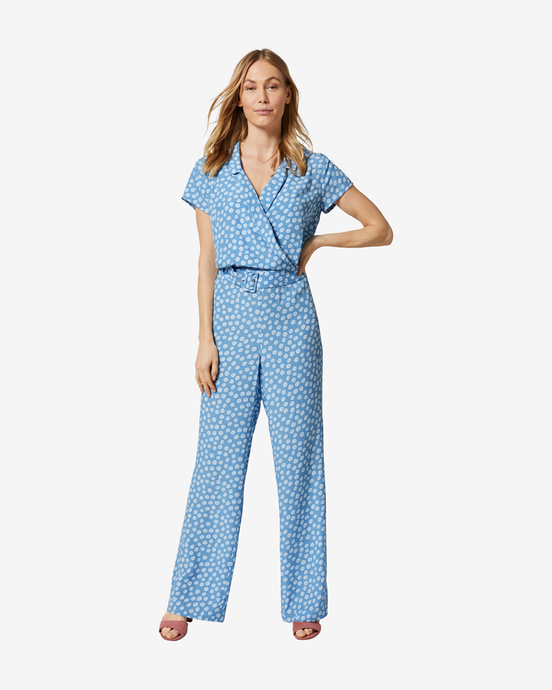 Overall_blau_gemustert_413027 JUMPSUIT IN WICKELOPTIK