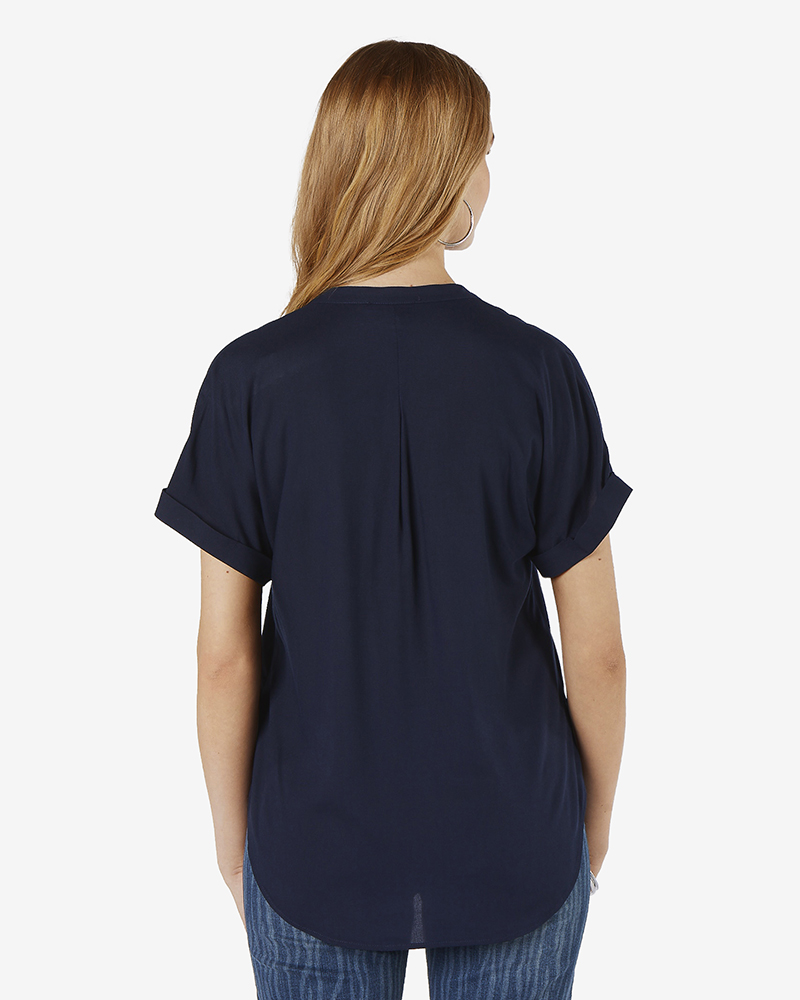 Bluse_marine_hinten_411116_Memphis SOMMERBLUSE AUS VISKOSE