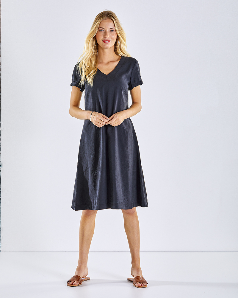 KLEID-marine-411026 KLEID AUS VISKOSE-CRASHMATERIAL
