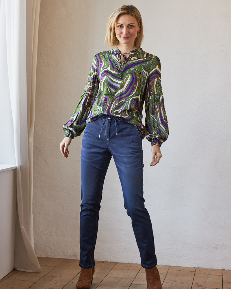GEMUSTERTE LONGBLUSE GEMUSTERTE LONGBLUSE
