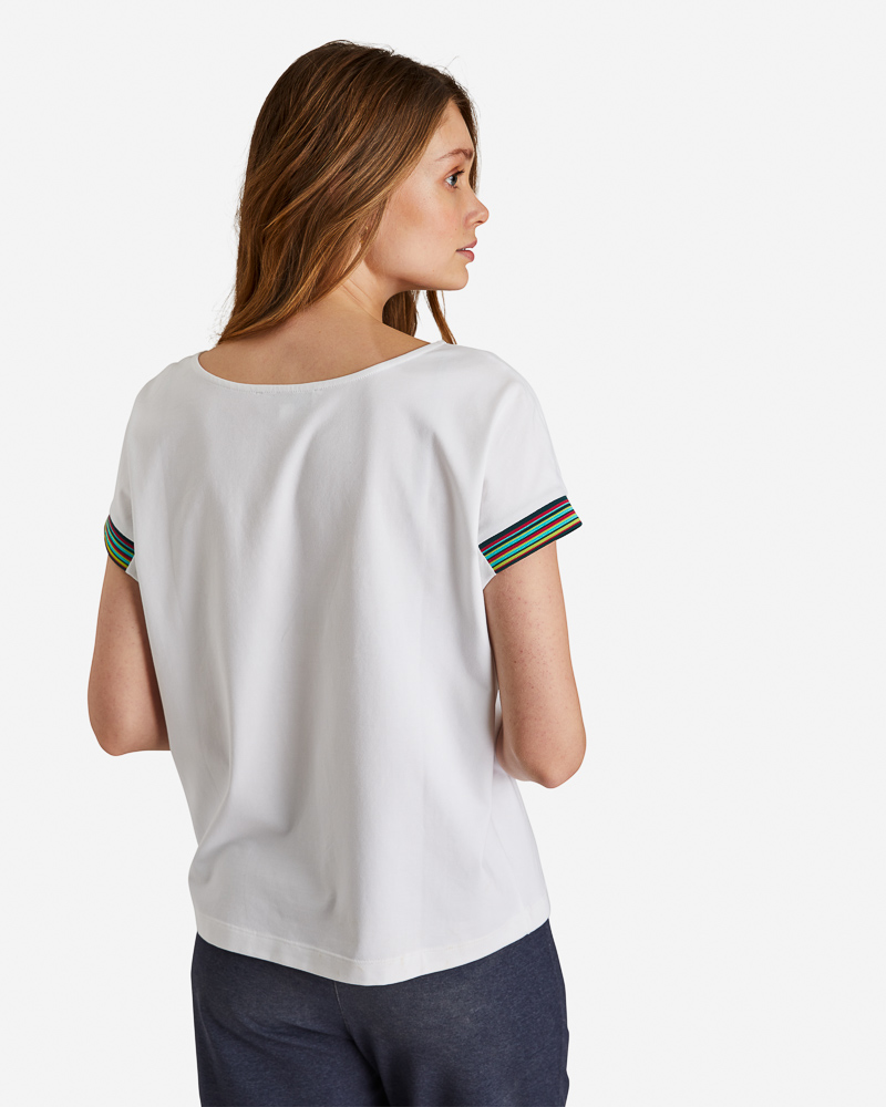 JERSEYSHIRT MIT BUNTEM ÄRMELABSCHLUSS JERSEYSHIRT MIT BUNTEM ÄRMELABSCHLUSS