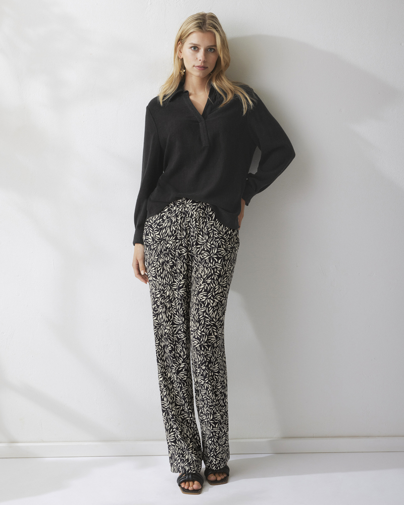 BLUSE AUS LEINEN-MIX