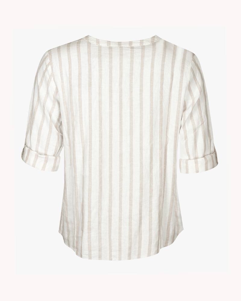 LEINENBLUSE MIT STREIFEN LEINENBLUSE MIT STREIFEN