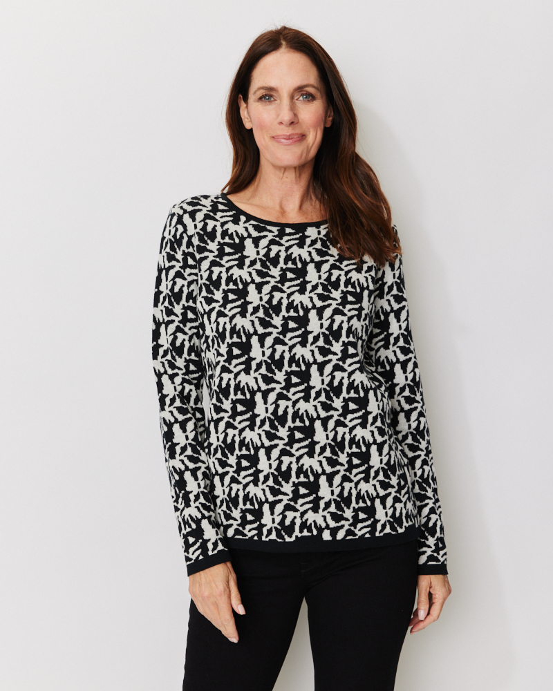 Gemusterter Feinstrickpulli