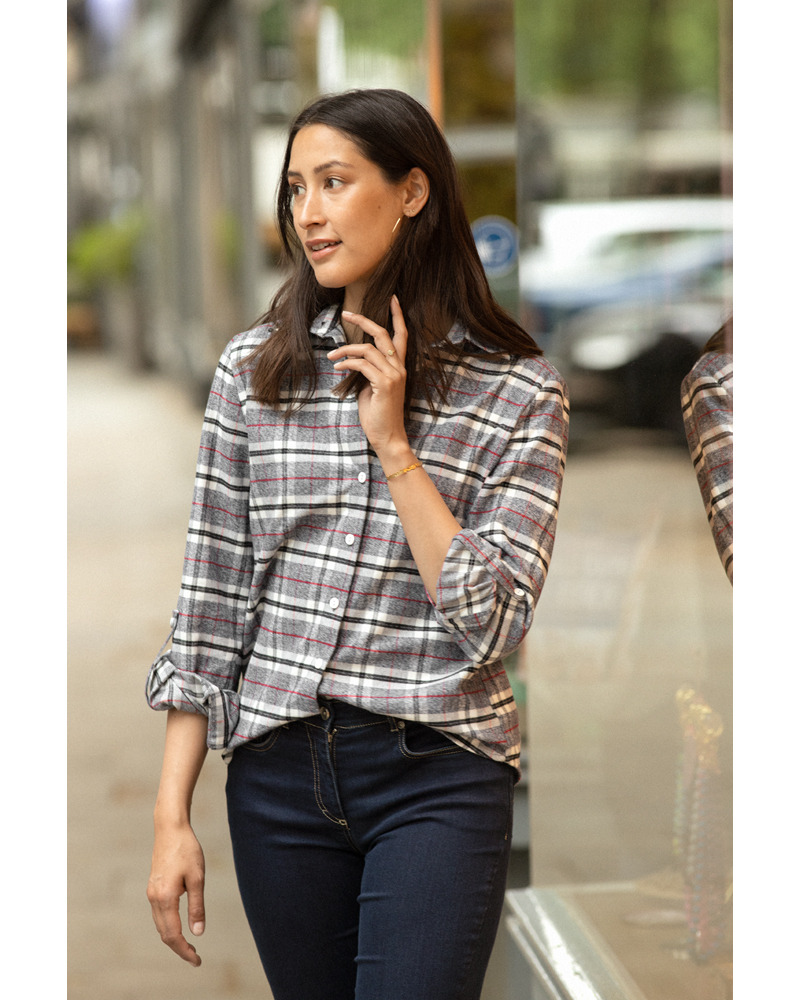 Karohemd_blau_kariert_422017-Stretchjeans_dark-blue_422035 FLANELL-HEMD