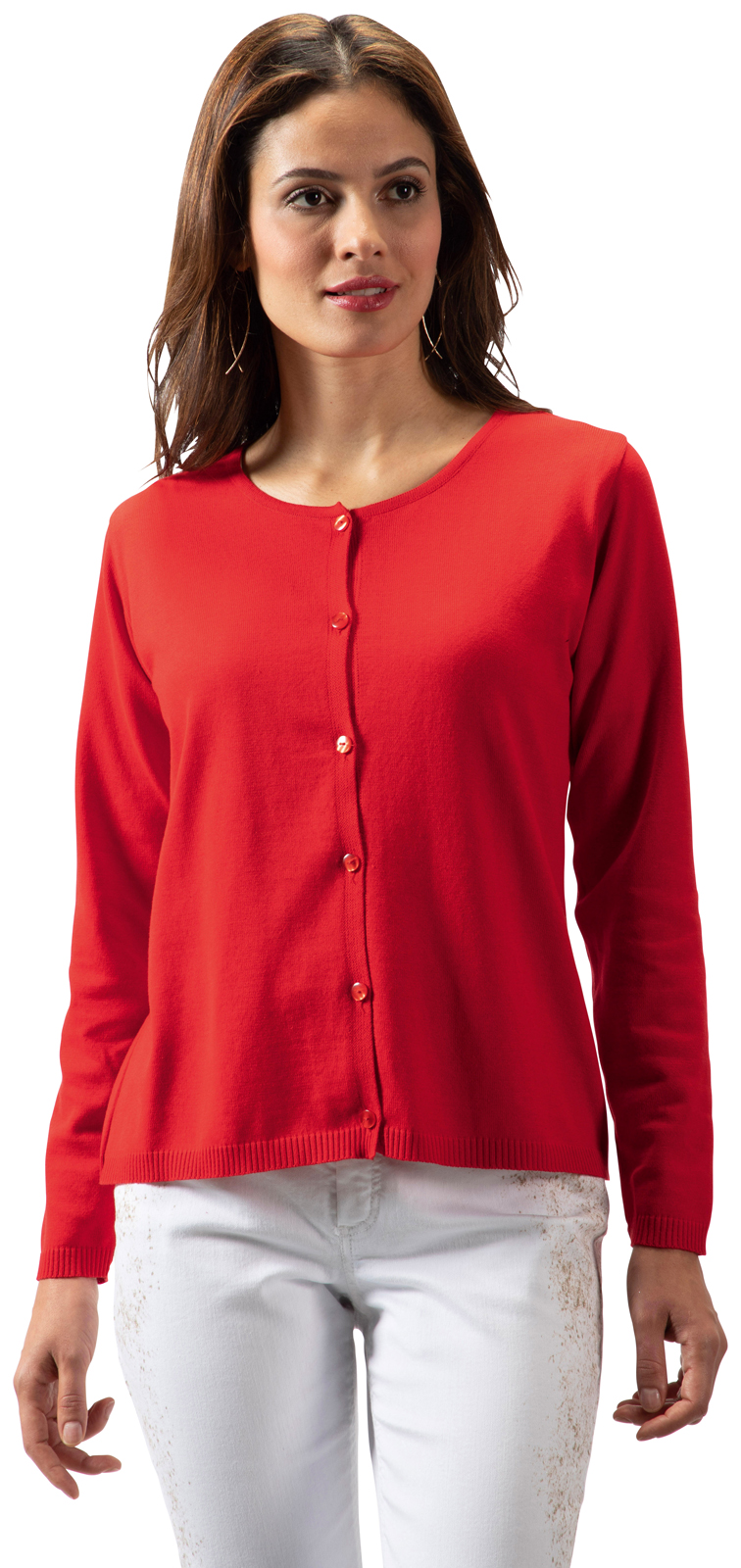 JACKE-rot-381068 BASIC-STRICKJACKE IN 2 FARBEN