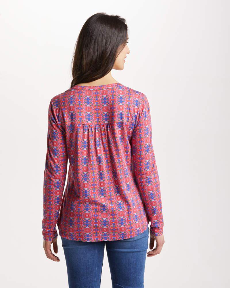 Blusenshirt_rot_gemustert_421153_Marlene_hinten BLUSENSHIRT