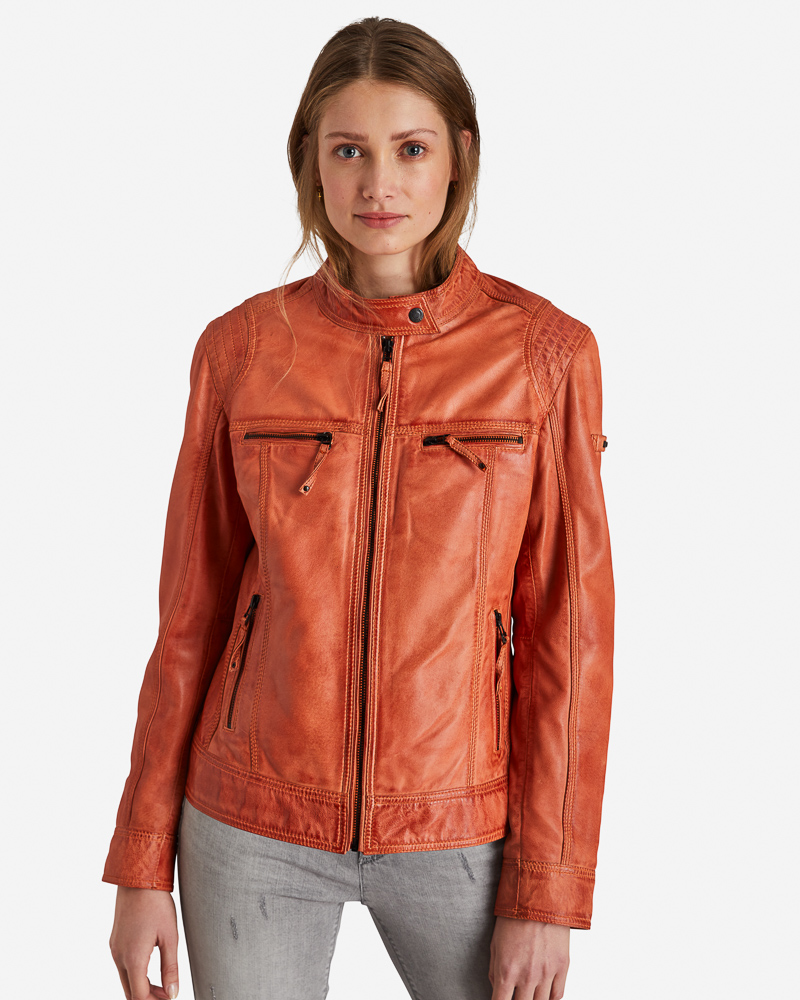 Bikerjacke_ziegel_412019_Kaylee BIKERJACKE AUS LAMMNAPPA