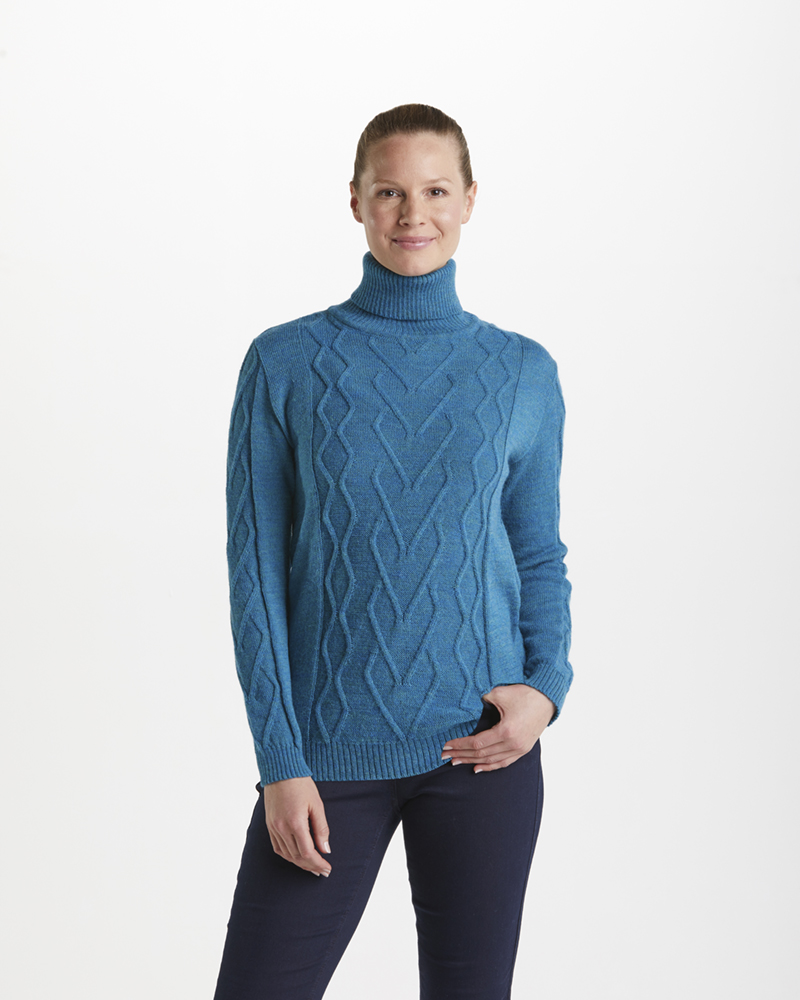 Rollkragenpulli_petrol_421141_Korrina_vorn EXKLUSIVER ALPACA-PULLOVER