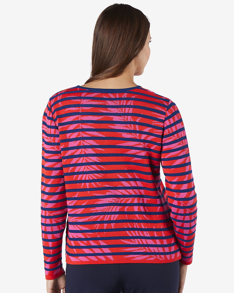 Pulli_marine_pink_gestreift_hinten_411146_Lou NACHHALTIGER FEINSTRICKPULLI