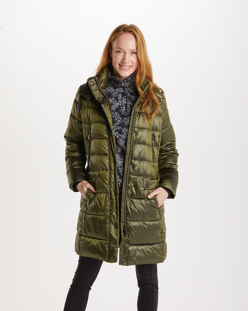 Steppjacke_oliv_421028_Masuku_offen FEDERLEICHTE STEPPJACKE