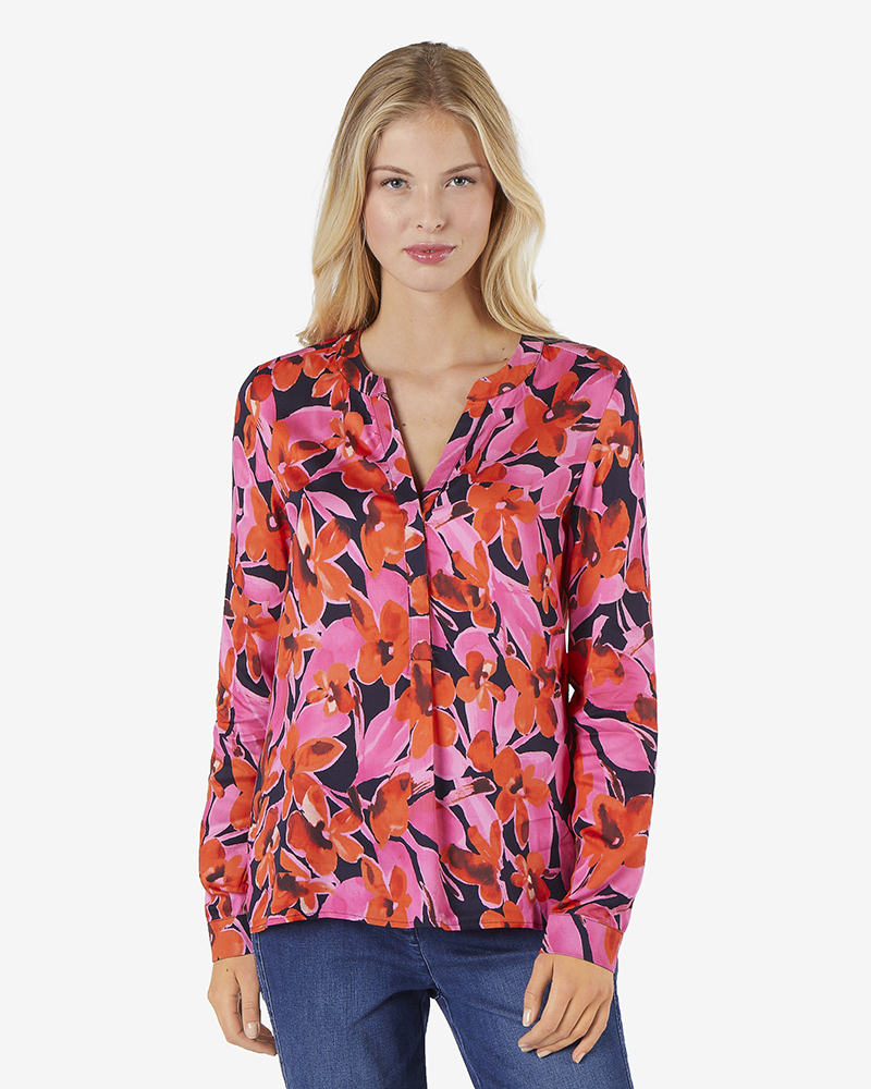 Bluse_rot_gemustert_411057_Myra VISKOSEBLUSE MIT BLÜTENDRUCK