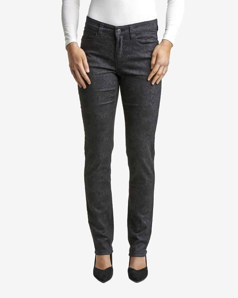 Jeans_grau_gemustert_421013_Emma_vorn "WONDERJEANS" L IN REPTIL-DESSIN