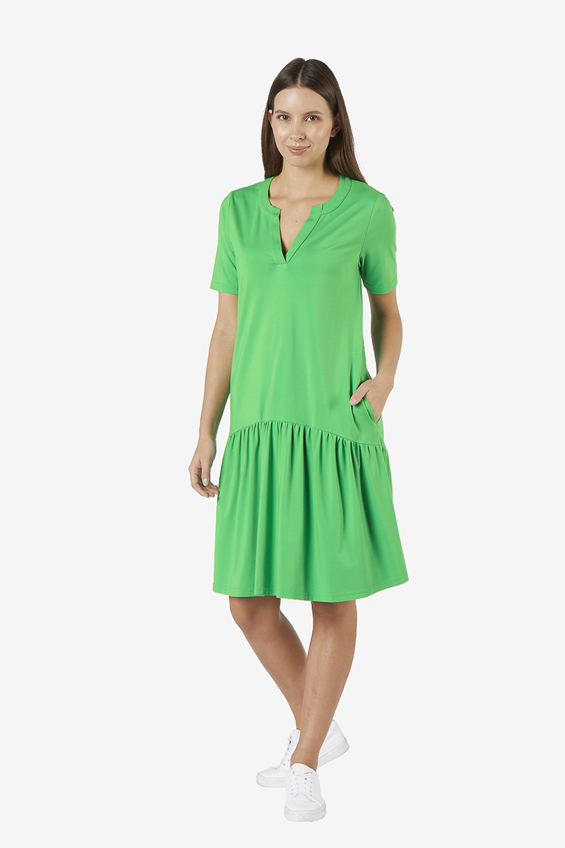 Kleid_gr-n_411069_Jackeline LOCKERES JERSEYKLEID