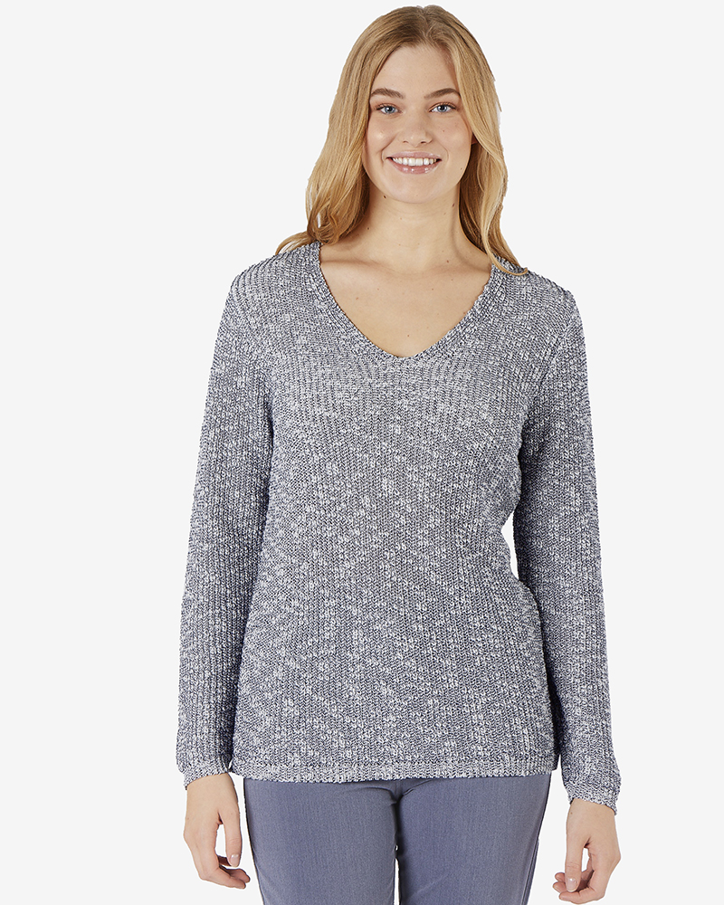 Pulli_blau_natur_meliert_411104_Sina NACHHALTIGER GROBSTRICKPULLI