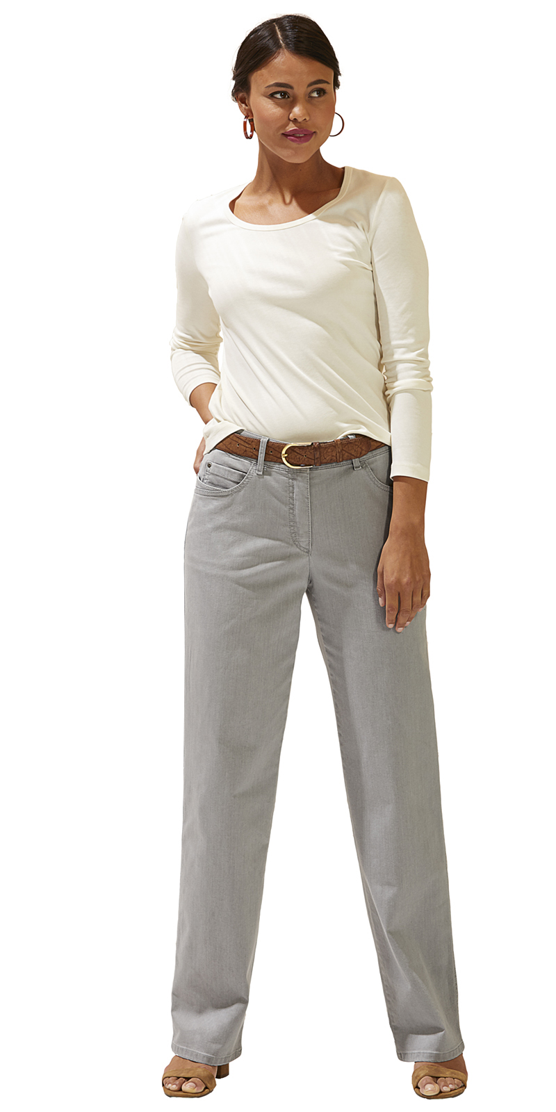 SHIRT-beige-3384-391049_JEANS-grau-401045 EXTRAWEITE JEANS N