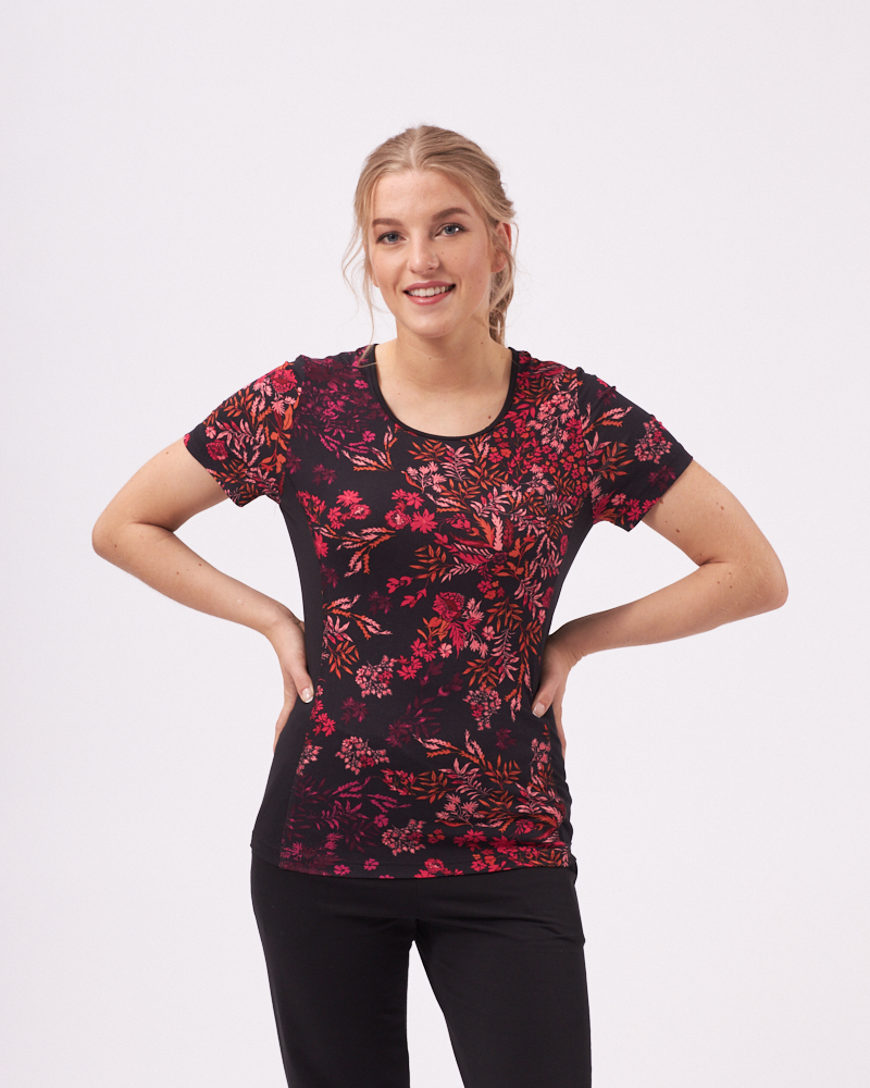 SPORTSHIRT MIT BLUMENDRUCK