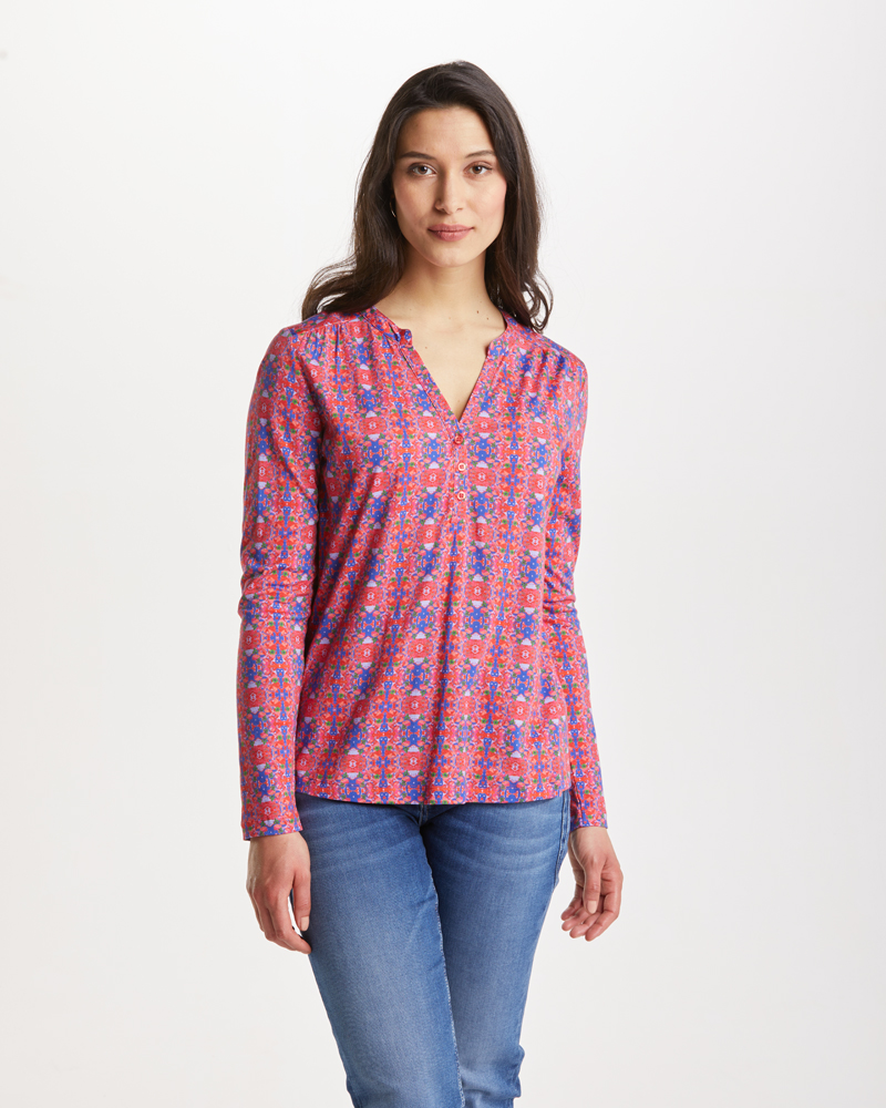 Blusenshirt_rot_gemustert_421153_Marlene_vorn BLUSENSHIRT