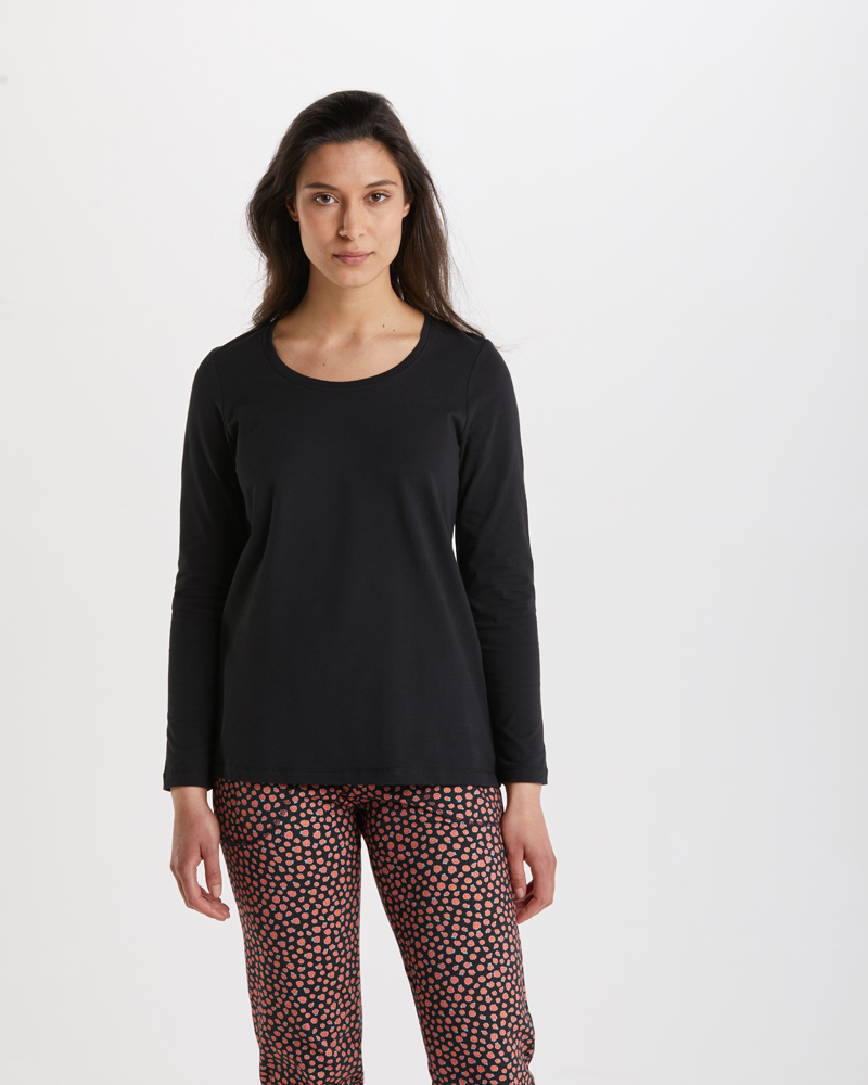 Pyjama-Shirt_schwarz_421055_Polina_vorn PYJAMASHIRT