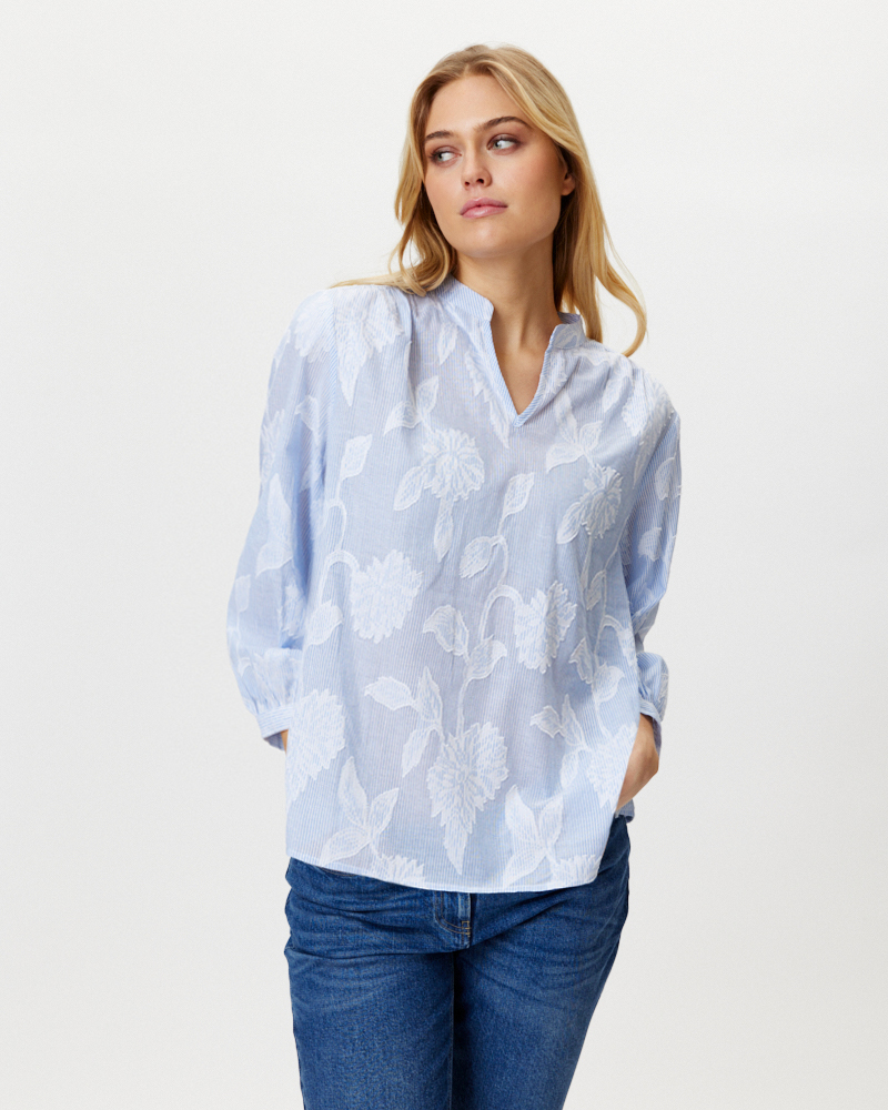 STREIFENBLUSE AUS BAUMWOLLE