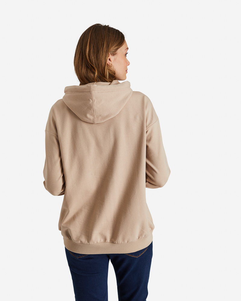 Kapuzen-Sweatshirt_sand_hinten_412008_Kassandy SWEATSHIRT MIT KAPUZE