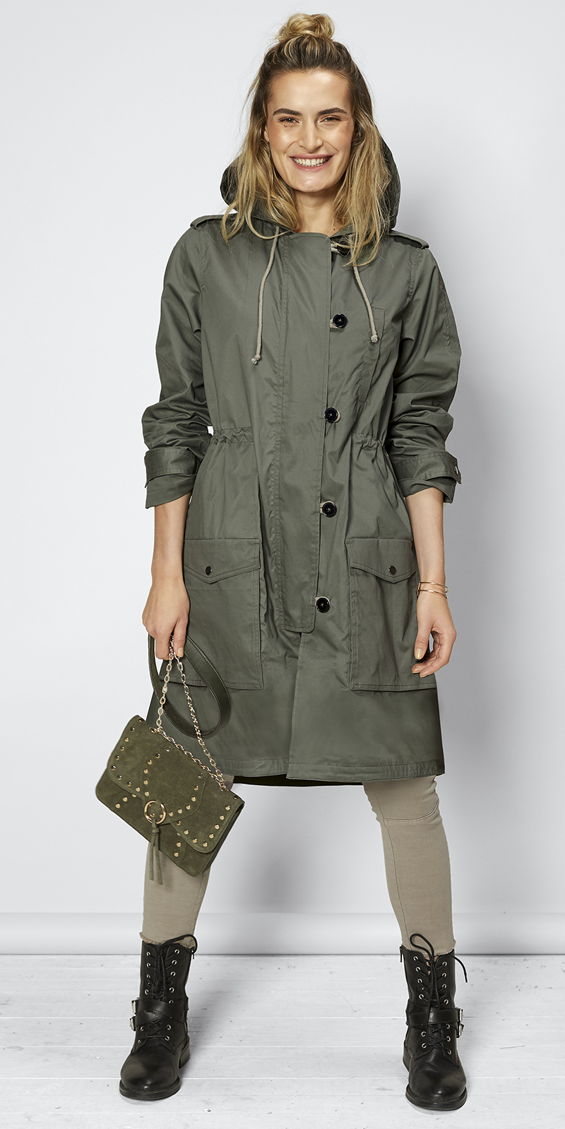 Parka_Jacke-oliv_gruen-Cargo_Hose-beige_taupe_403048-403023-0791 SKINNY CARGOHOSE N