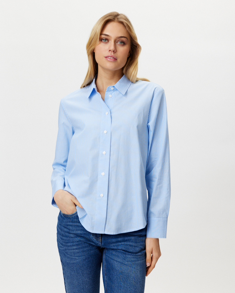 LOCKERE STREIFEN-BLUSE AUS BAUMWOLLE